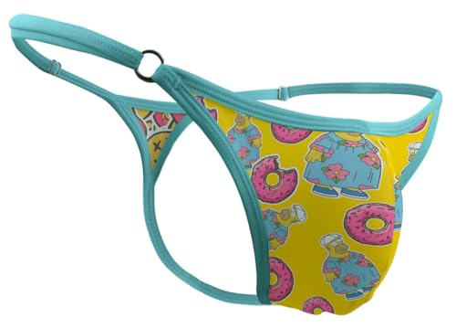 Catálogo de Tangas para Hombre los mejores 10. 44 Gollsh Ropa Interior Lenceria Bragas Trusa Calzon Tangas Estampadas con Diseño de Donuts Rosas Ajustables para Hombre (MX/US, Alfa, Chico, Regular, Regular, Turquesa)