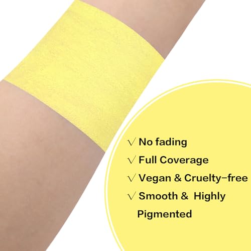 Image of BADCOLOR Yellow Face Body Paint Stick, Full-Coverage Eye Black Sticks for Adults, Hypoallergenic Face Painting Kit for Halloween SFX Lion Tiger Minions Stage Cosplay Costume Party