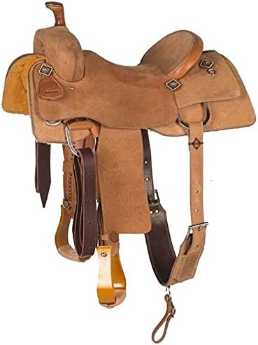 Western Horse Saddle Wade Tree A Fork Ranch Roping Work Handmade Tooled Carved Premium Leather Equestrian Trail Horse Saddle for Horse Riding Size: 10-18 inches Seat, OS86