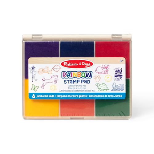 Melissa & Doug Almohadilla de tinta para estampar, Tinta lavable multicolor para sellos, Juguete creativo, Actividades creativas, Juego creativo para niños y niñas de 3 4 5 6 7 años