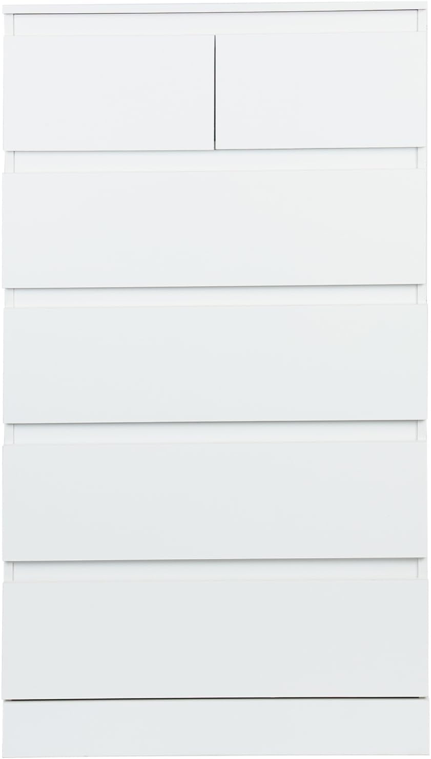 White Dresser, Bedroom Storage Cabinet with 6 Spacious Drawers, Tall Wooden Chest, Modern Organizer for Clothes, Ideal for Bedroom, Closet, or Living Room White
