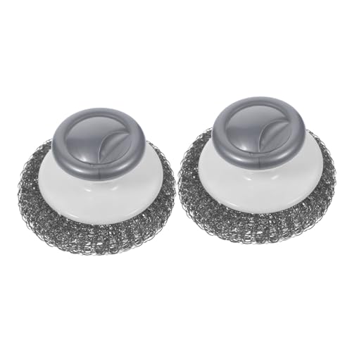 WEKAMOS 2 Piezas Cepillo Fregador de Cocina con Mango para Lavar Platos Ollas Sartenes Limpieza Rápida sin Manchas Compatible Acero Inoxidable Hierro Fundido Compacto y Ligero