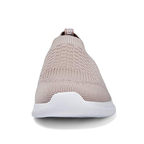 TIOSEBON Women's Walking Shoes Lightweight Breathable Yoga Travel Sneakers 12 US Apricot