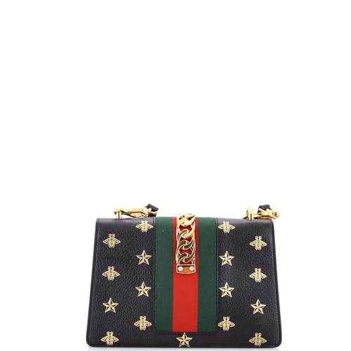 Pre-Loved Sylvie Shoulder Bag Printed Leather Small, Black4