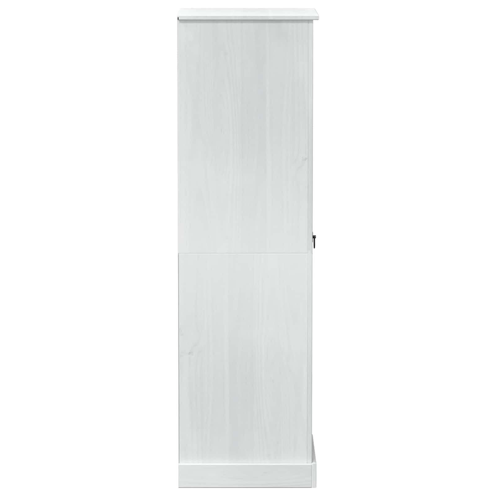 Armoire en Bois Blanc avec tiroir 55 x 50 x 170 cm en pin Massif pour Chambre, Rangement Dressing, Meuble Pratique avec Porte et étagère