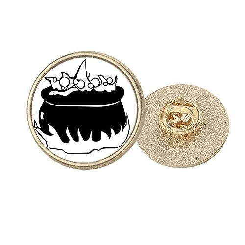 Broche ronde en métal doré d'Halloween taille M pour costume de fête