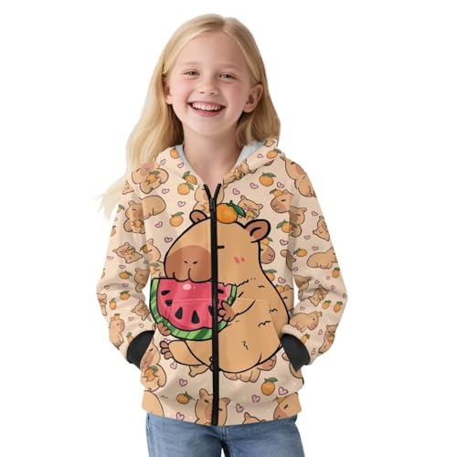Kids Zip Up Hoodie Boys Girls Oversized Sweatshirt Lightweight Athletic Hoodies for 6-16Y