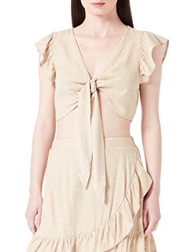 Vero Moda Vmmymilo Crop Tie Top Femme haut tissé à col dégagé