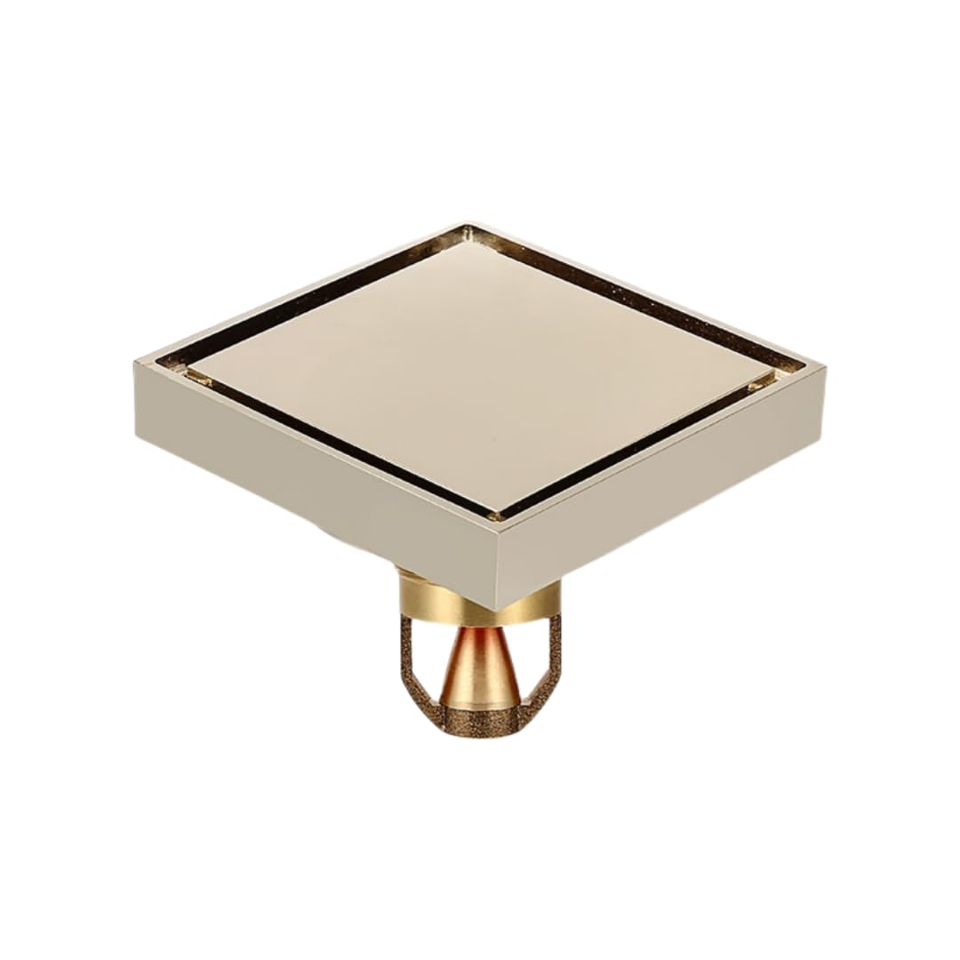 Desagüe De Suelo Invisible Totalmente De Cobre con Núcleo De Levitación Magnética De Cobre Puro para Baño Ducha De Gran Desplazamiento con Azulejos Incrustados Dorado