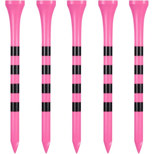 Zivisk Wooden Golf Tees 3-1/4' 100 Count 83Mm Pink