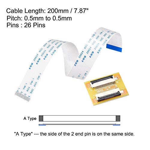 Cable plano flexible tipo A con adaptador de 26 pines 200mm miniatura 2