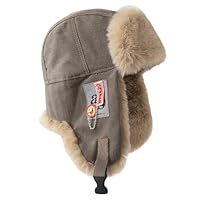 Gajaous Winter Trapper Hut mit Winddichten Ohrklappen, Damen Herren Kunstfell Bomber Hut, Thermo Fliegerhut für Outdoor Skifahren Jagd
