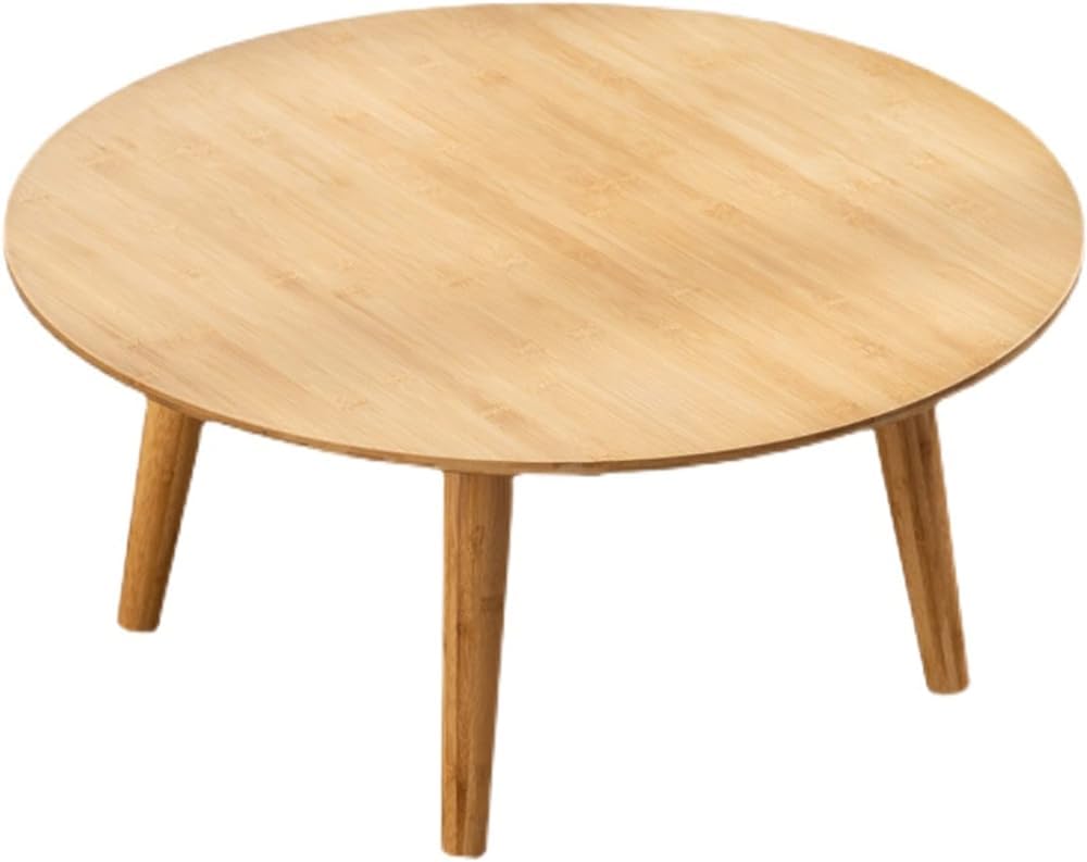 Japoński niski stolik mały stół do gier komputerowych do nauki w domu siedzący na podłodze okrągły prosty design do okna wykuszowego 60 * 60 * 50 cm