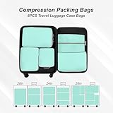 White Hawk 8-Pcs Compression Packing Cubes for Suitcases – Waterproof Diamond Polyester, No Mesh, Space-Saving Luggage Organiser, Travel Bags for Suitcases, Backpacks & Carry-Ons (Aqua) - Image 6