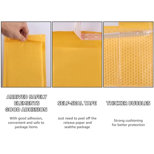 APACALI 50 Stück Versandtaschen A5, Gepolsterte Briefumschläge A5 Luftpolsterumschläge, Versandtaschen mit Luftpolsterfolie, Luftpolstertaschen für Brief, Elektronik, Schmuck
