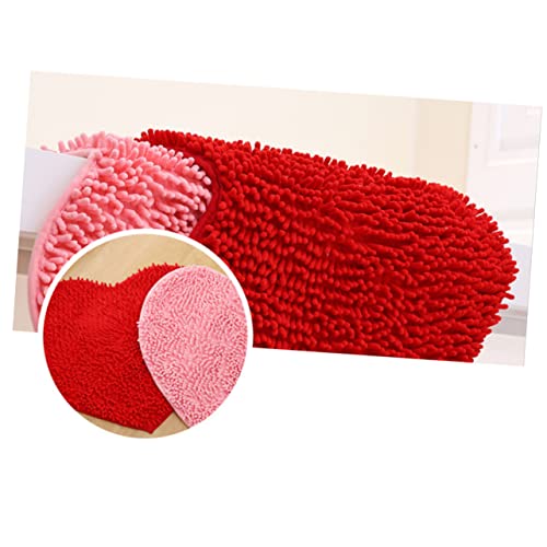 Felpudo de corazón rojo TOPPERFUN tapete de entrada absorbente y lavable para boda 7