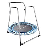 JumpSport 125 Home Fitness Trampoline | Professionals Choice | Three-Sided Wrap Around Handlebar | Silent, Cushioned Bounce | 44 Inch Diameter Frame
