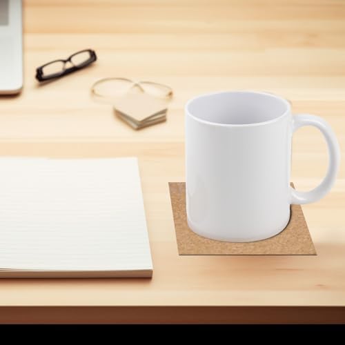 100 Pcs Cork Coasters Bulk,4"x 4" self Adhesive Cork Coaster Bottoms,Square Cork Mats Backing Sheets for DIY Coasters Crafts Backing Tiles Supplies - Image 6