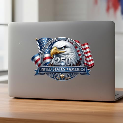Image of 2-Piece USA 250th Anniversary Patriotic Car Decal