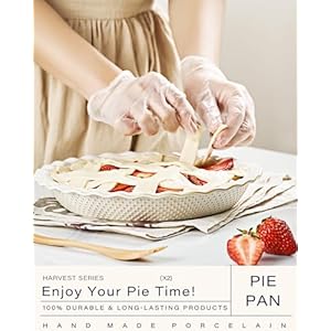 getstar Ceramic Pie Pan Set of 2, 9 inch Pie Dish for Baking, Non-Stick, Oven & Dishwasher Safe, Farmhouse Decor Quiche Baking Dish, Pie Plate, Deep Dish Pie Pan (Embossed Stripes+Dots) getstar Ceramic Pie Pan Set of 2 9 inch Pie Dish for Baking Non Stick Oven Dishwasher Safe Farmhouse Decor Quiche Baking Dish Pie Plate Deep Dish Pie Pan Embossed StripesDots