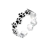 Yocoyee Lovely Animal Paw Rings Dog Cat Footprint Paw Open Finger Rings for Women Pet Animal Lover Jewelry