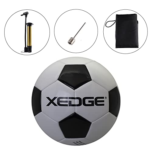 XEDGE Official Size Soccer Ball,Size 5 Training Ball for Girls,Boys,Youth Teenagers,Adults,Machine Stitched for Indoor Outdoor Play (Black and White, Size 5) - image 7