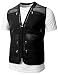 H2H Mens Casual Work Utility Hunting Travels Sports Mesh Vest With Pockets Black US XXL/Asia 3XL (KMOV086)