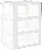 Gonice 3-Drawer White Plastic Desktop Organizer - Compact Storage for Pencils, Office & Home Essentials