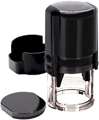 Custom Stamp Round Self Inking,Personalized Stamp-Diameter 40mm Rubber Stamps with 4 Optional Ink Colors-Black,Red,Blue,Green