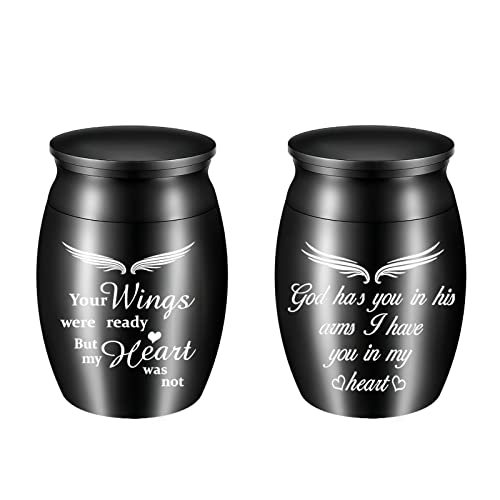 Small Urn Set of 2, Stainless Steel Mini Urn Set, Small Keepsake Urn for Human Ashes Mini Urn for Human Ashes Keepsake