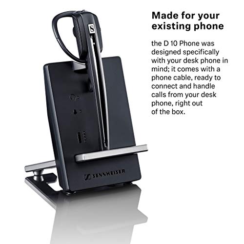 Sennheiser D 10 Usb Ml - Us (506418) Single-Sided Wireless Dect Headset, With Direct Softphone Connection, Noise Cancelling Microphone, And Is Skype For Business Certified (Black) #TOP3