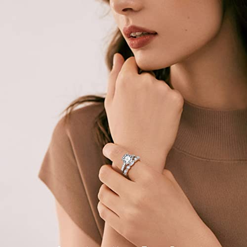 Dalaran Sterling Silver Stackable Ring, Milgrain Marquise Ring Cubic Zirconia Eternity Infinity Band For Women #TOP4