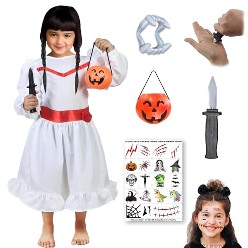 Image of Sarvda Halloween Dress | Costume and Accessories | For Girls and Boys | Haunted Horror Theme Party Vampire Witch Ghost Skeleton Draculla Pumpkin Scary Cosplay Dress