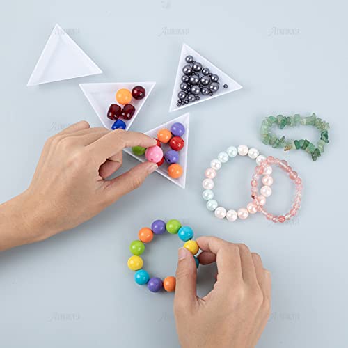 Auear, Bead Sorting Trays Plastic Nail Art Plates For Diy Art Craft Jewelry Project (White, 30 Pack Triangle Tray Shaped) #TOP5