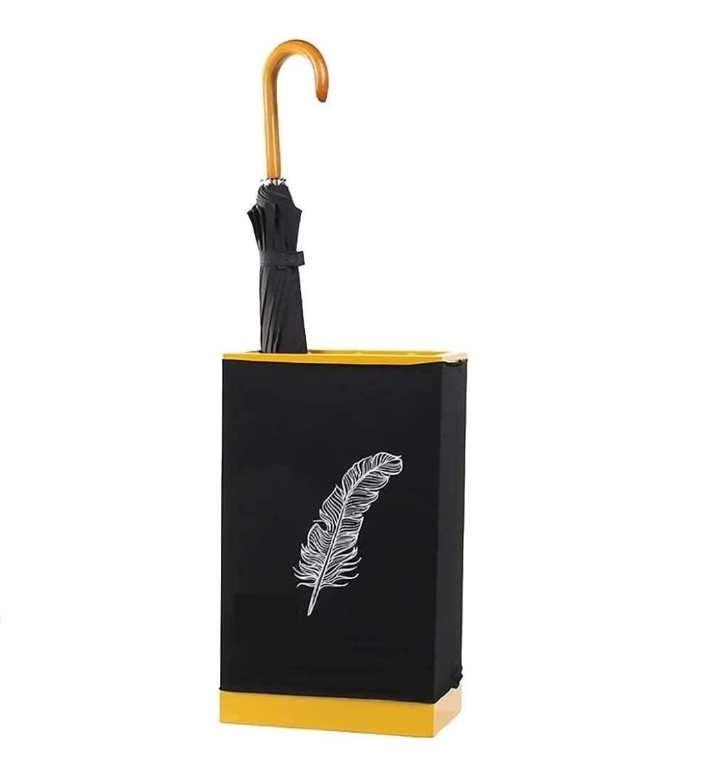 CVdrtyED Stand Organizer Modern Umbrella Stand Metal Rectangular Holder With Hanging Beads Rack For Canes Walk Sticks Hallway Entryway