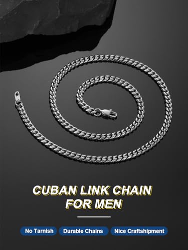 Men's Chain Necklace 18 inch 6MM 316L Stainless Steel Cuban Link Neck Chain Mens Gifts