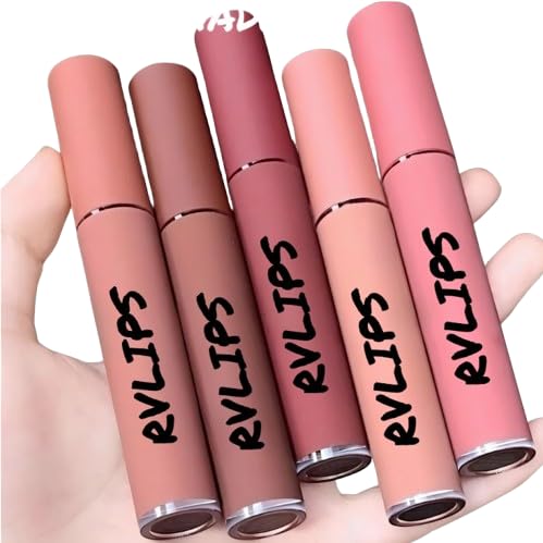 Matte Ink Liquid Lipstick Set Pack of 5 Nude Shades, Smudge Proof Waterproof Long Lasting Lip Color, Lightweight Non Sticky Transfer Resistant Matte Finish Lipsticks for Women-image-38