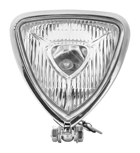Phare avant de moto vintage triangulaire en acier pour finition custom