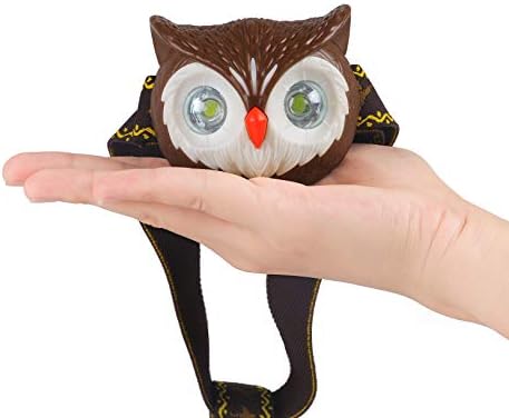 DX DA XIN LED Head Torch for Kids Gift Bright Headlamp Flash Headlight Helmet with Owl Sound 4 Lighting Modes Night Running Hiking Camping Reading( Brown )