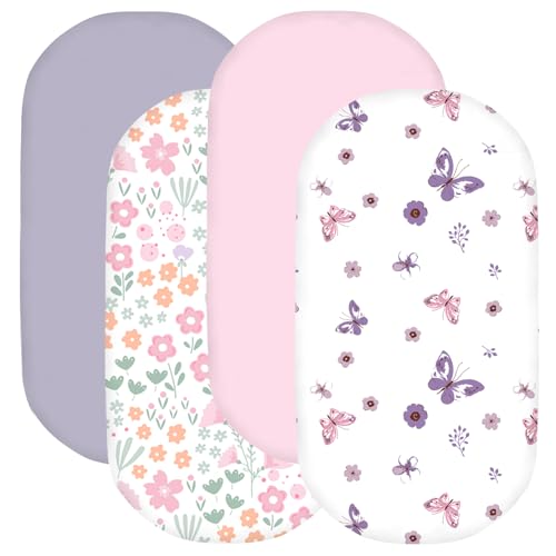 Little Grape Land Bassinet Sheets for Baby Girl 4...
