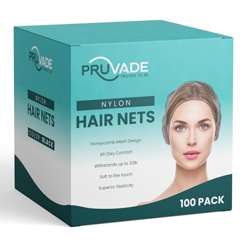 Pruvade - Nylon Hair Nets for Women & Men | 100 Pack | 24" Honeycomb Mesh Hair Net for Food Service, Medical & Industrial Use - Breathable & Sturdy for Bun Hair, Most Long & Short Hair - Latex Free