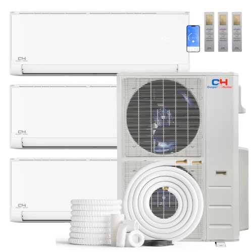Tri 3 Zone 48000 BTU Ductless Mini Split AC Heat Pump