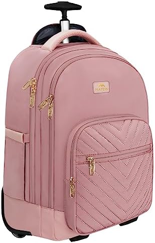 MATEIN Rolling Backpack for Women, Travel Laptop Backpacks with Wheels