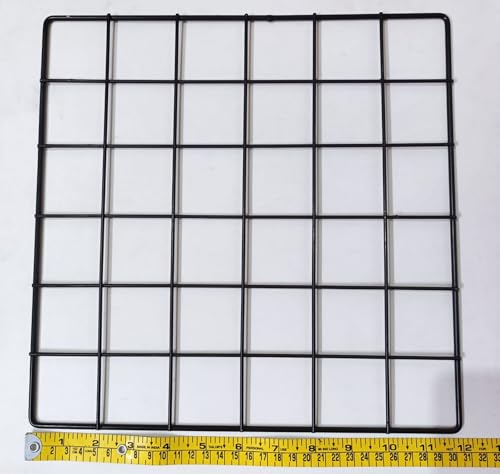 Image of Metal Grid Wall Panel, Photo Display Board with Clips, Black Square Mesh Frame, (BLACK, 30 X 30 Cm (Pack of 01))