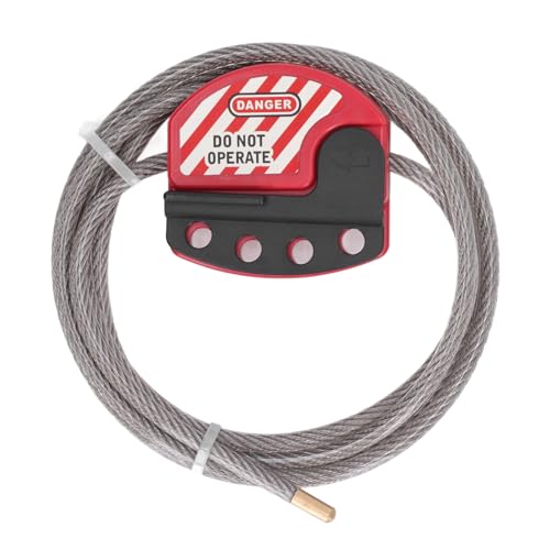 Tagout Cable Lock, Adjustable Lockout Device Stainless Steel 4 Key Hole for Repair Management