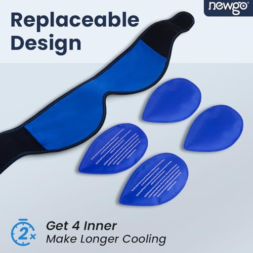 Image of NEWGO Wisdom Teeth Ice Pack Head Wrap for Face Oral Surgery, FSA Eligible, Jaw Ice Pack for Face with 4 Hot Cold Gel Pack for TMJ, Tooth Extraction, Tonsillectomy Recovery