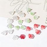 Package & Size: 300Pcs flower beads, 3 colors, 100pcs per color, enough to meet your needs to make earrings, necklaces, key chains, phone chains, etc. Size: about 7 *12mm(H*W), 2mm (Hole diameter) Material: The Christmas flower beads are made of glas...