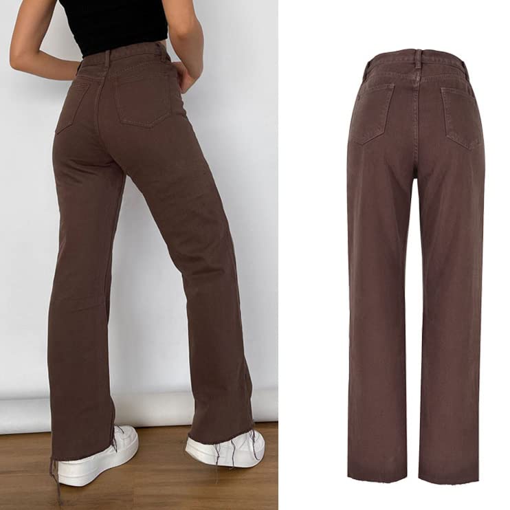 Ladies High Waist Straight Loose Jeans Spring Autumn Vintage Long Jeans4