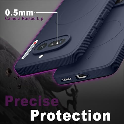 Image of Hupshy Back Cover for Nothing Phone 4a 5G Soft Matte Silicone Mag-Safe Design (Mag-Safe Not Support) Camera Protection | Slim Fit Bumper Cover (Blue)