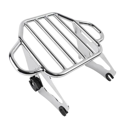 Porte-Bagages Electra Glide Chrome Premium à Double Niveau pour Moto Custom Amovible 2009-2024